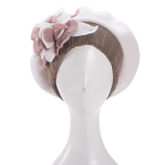 5928 Womens 100% Wool Bow Loretta Beret Floral Winter Basque French Artist main image 5